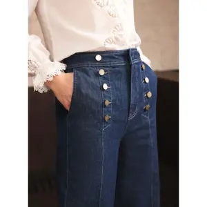 Mint Velvet Dark Indigo Button Front Tailored Jean